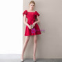 In Stock:Ship in 48 Hours Red Satin Short Mini Homecoming Dress