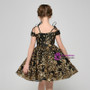 Black Two Piece Sequins Appliques Spaghetti Straps Short Flower Girl Dress