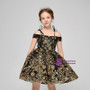 Black Two Piece Sequins Appliques Spaghetti Straps Short Flower Girl Dress