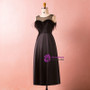 Plus Size Black Satin Short Little Black Prom Dress With Feather
