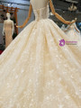 Champagne Ball Gown Strapless Sequins Tulle With Beading Wedding Dress