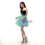 Blue Tulle Black Satin Sweetheart Neck Short Mini Homecoming Dress