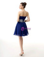 Blue Chiffon Sweetheart Neck With Crystal Homecoming Dress