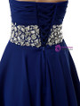 Blue Chiffon Sweetheart Neck With Crystal Homecoming Dress