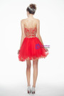Red Tulle Sweetheart Neck Appliques Short Homecoming Dress
