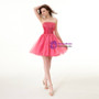 Pink Organza Sweetheart Neck Pleats With Beading Homecoming Dress