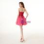 Pink Organza Sweetheart Neck Pleats With Beading Homecoming Dress