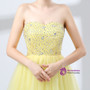 A-Line Yellow Tulle Sweetheart Neck Beading Homecoming Dress