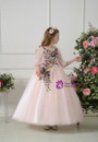 Ball Gown Pink Tulle Short Sleeve Embroidery Flower Girl Dress