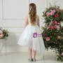 White Tulle One Shoulder Appliques Feather Flower Girl Dress