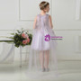 Light Purple V-neck Tulle Appliques Short Flower Girl Dress
