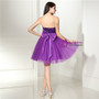 Purple Tulle Sequins Sweetheart Neck With Bow Homecoming Dress