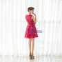 A-Line Red Lace Short Homecoming Dress With Sash