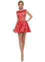 A-Line Red Lace Sleeveless Mini Homecoming Dress