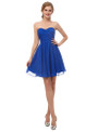A-Line Blue Chiffon Sweetheart Neck Homecoming Dress With Pleats
