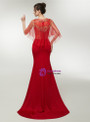 Red Mermaid Satin Floor Length Prom Dress With Crystal
