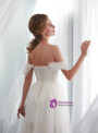 Beach Champagne Tulle Sweetheart Neck Backless Wedding Dress