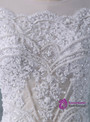 White Ball Gown Long Sleeve Lace Appliques With Beading Wedding Dress