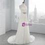 White Chiffon Sweetheart Neck Pleats  Weddign Dress With Crystal