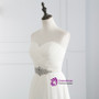 White Chiffon Sweetheart Neck Pleats  Weddign Dress With Crystal