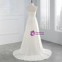 White Chiffon Sweetheart Neck Pleats  Weddign Dress With Crystal