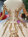 Shop 2019 Long & Short Champagne Ball Gown Tulle Sequins Off The Shoulder Wedding Dress With Factory Price From Kemedress