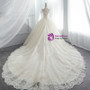 Champagne Ball Gown Tulle Lace Appliques Off The Shoulder Wedding Dress