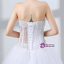 White Ball Gown Tulle Sweetheart Neck Wedding Dress With Sequins
