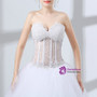 White Ball Gown Tulle Sweetheart Neck Wedding Dress With Sequins