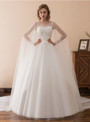White Tulle Lace Appliques Backless Sleeveless Wedding Dress