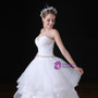 White Tulle Sweetheart Neck Tulle Weddign Dress With Crystal