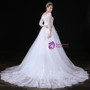 White Tulle Lace Off The Shoulder Long Sleeve Wedding Dress
