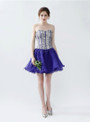 Purple Organza Sweetheart Short Homecoming Dress With Crystal