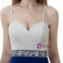 Blue And White Mermaid Spaghetti Straps Prom Dress With Beading
