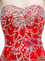 Red Mermaid Sweetheart Neck Floor Length Prom Dress With Crystal
