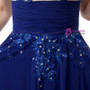 Royal Blue Chiffon Embroidery Sequins Backless Long Prom Dress