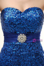 Royal Blue Mermaid Sequins Sweetheart Neck Prom Dress With Crystal
