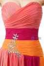 Colorful Chiffon Sweetheart Pleats Long Prom Dress With Crystal