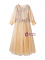 In Stock:Ship in 48 Hours Ready To Ship Gold Tulle Appliques Girl Dress