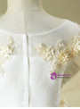 Ball Gown White Tulle Appliques Cap Sleeve Flower Girl Dress