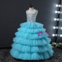 Sky Blue Tulle Sequins Spaghetti Straps Flower Girl Dress