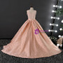 Pink Ball Gown Applqiues With Train Flower Girl Dress