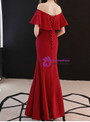 In Stock:Ship in 48 Hours  Red Satin Mermaid Backless Prom Dress