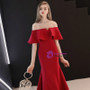 In Stock:Ship in 48 Hours  Red Satin Mermaid Backless Prom Dress