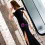 In Stock:Ship in 48 Hours Black Mermaid Satin Off The Shoulder Prom Dress