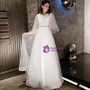 In Stock:Ship in 48 Hours White Tulle V-neck Long Prom Dress