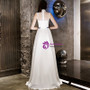 In Stock:Ship in 48 Hours Blue White Chiffon High Neck Prom Dress