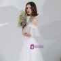 In Stock:Ship in 48 Hours White Spaghetti Straps Tulle Long Wedding Dress