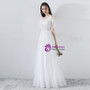 In Stock:Ship in 48 Hours White Tulle Off The Shoulder Long Wedding Dress