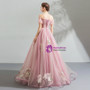 In Stock:Ship in 48 Hours Pink Off The Shoulder Embroidery Wedding Dress